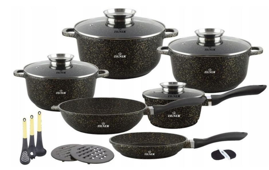 Zilner Garnki Marmurowo Ceramiczne 17 El Gold (Zl7215)