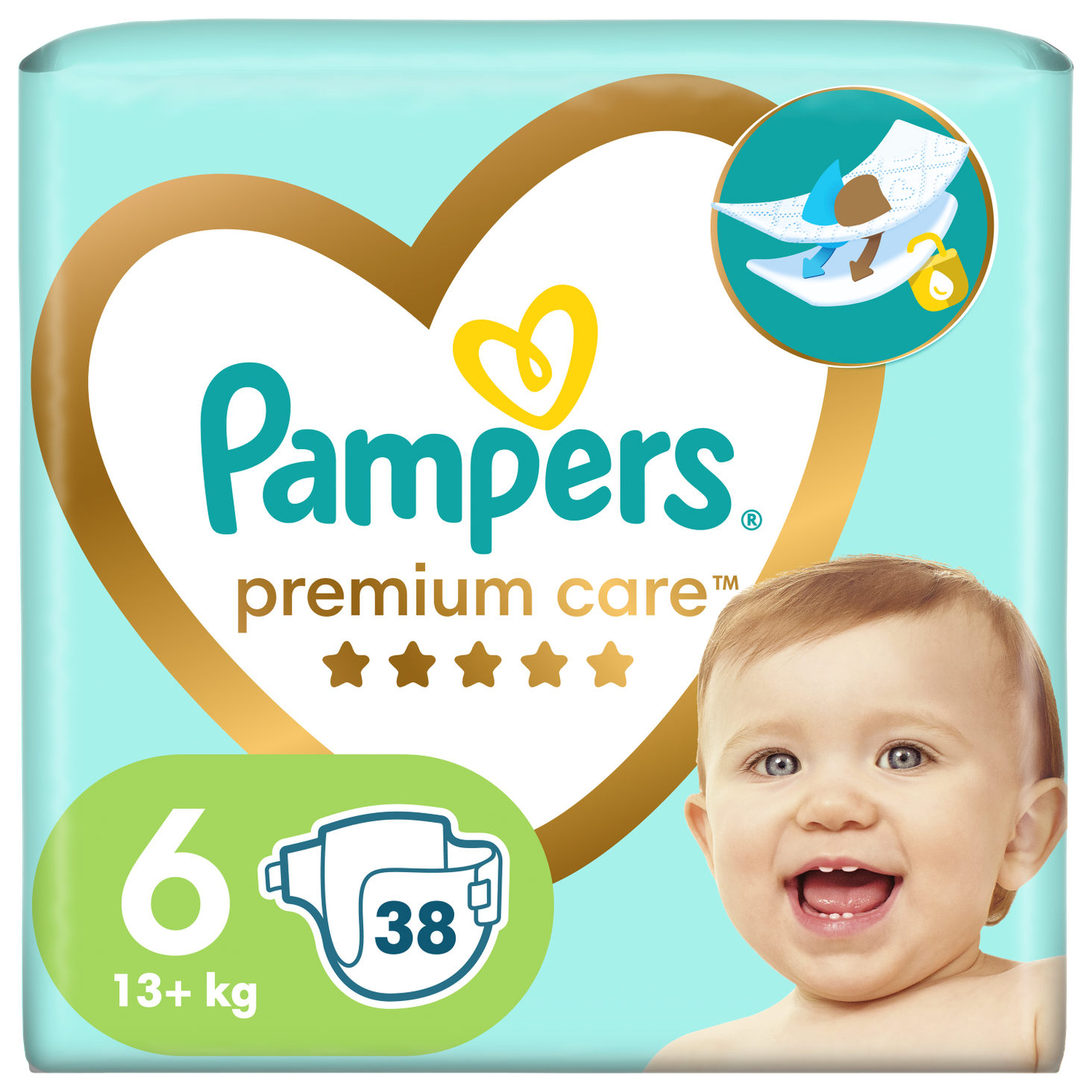 Pampers Premium Care rozmiar 6, 38 sztuk, 13kg+