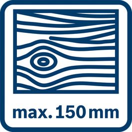 Cięcie w drewnie do głębokości 150 mm