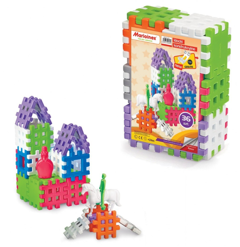 Marioinex Duże Klocki Waffle 36El. 901939_1