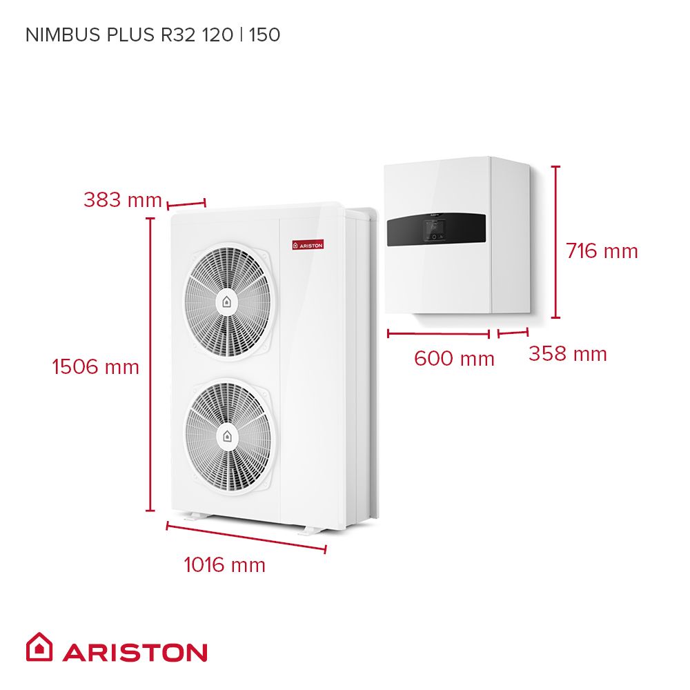 Ariston Nimbus PLUS 120 S-T NET R32 rysunek techniczny