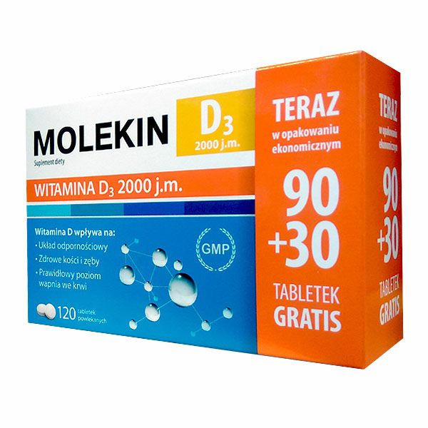 Molekin D3 2000 j.m. 120 tabletek powlekanych