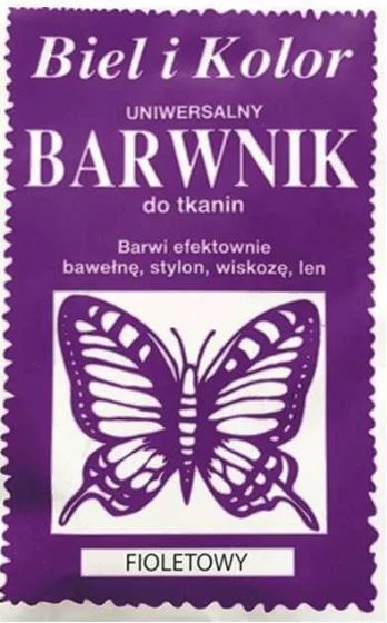 Biel I Kolor Barwnik Do Tkanin Motyl fioletowy