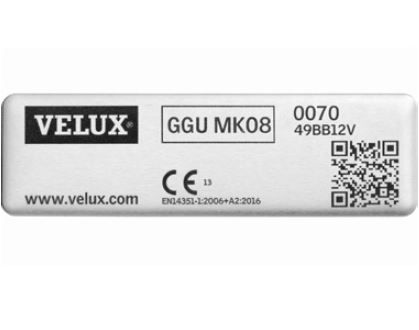 VELUX Tabliczka znamionowa