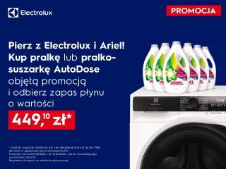 Pierz z Electrolux i Ariel! Kup pralkę lub pralko-suszarkę AutoDose i odbierz zapas płynu