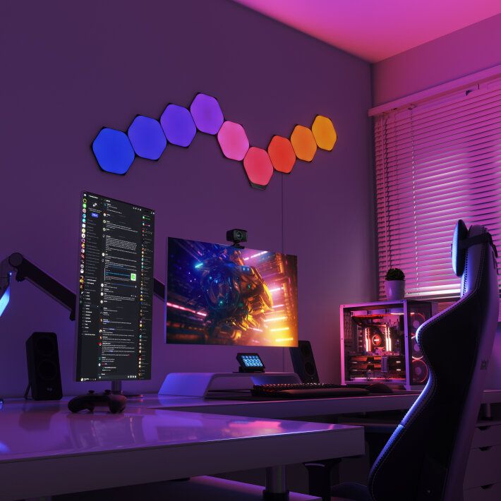 Nanoleaf stacja gamingowa