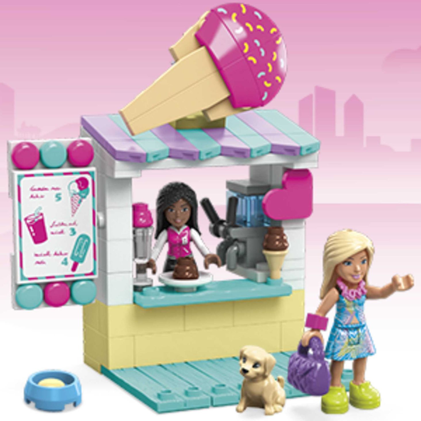 MEGA Barbie Kabriolet i stoisko z lodami Zestaw klocków 5