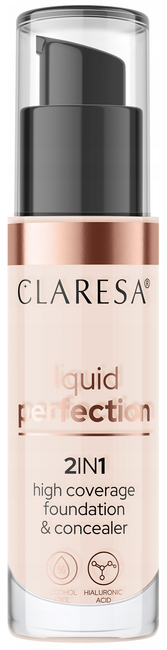 Claresa Liquid Perfection Kryjący Podkład I Korektor 2W1 101 Light 34 g