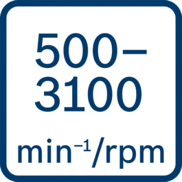 Prędkość obrotowa bez obciążenia 500 – 3 100 min-1/obr./min