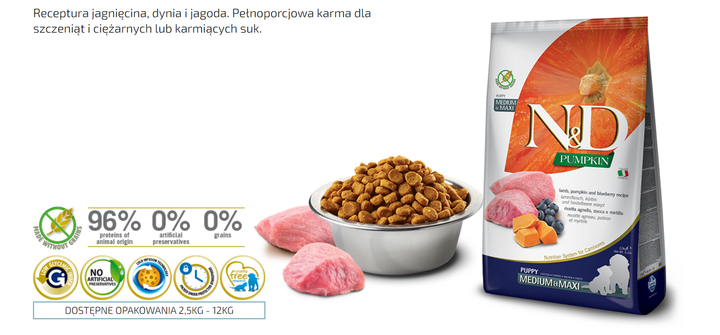 Farmina Grain Free Pumpkin Lamb&Blueberry Puppy Medium/Maxi