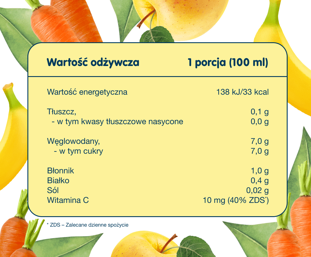 Nektar owocowo-warzywny jabłko, banan, marchew - 3