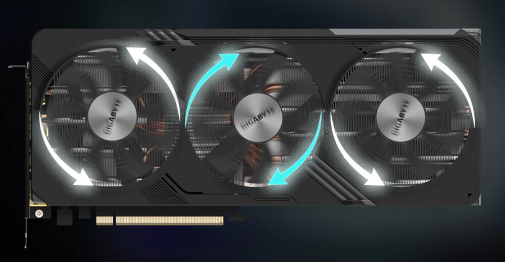 Gigabyte Radeon RX 7700 XT Gaming OC - wentylatory