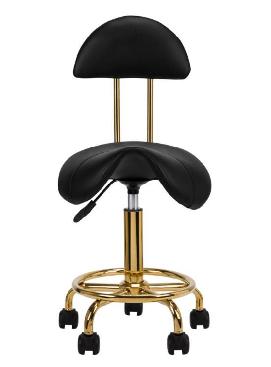 Activeshop Taboret Kosmetyczny 6001G Złoto Czarny