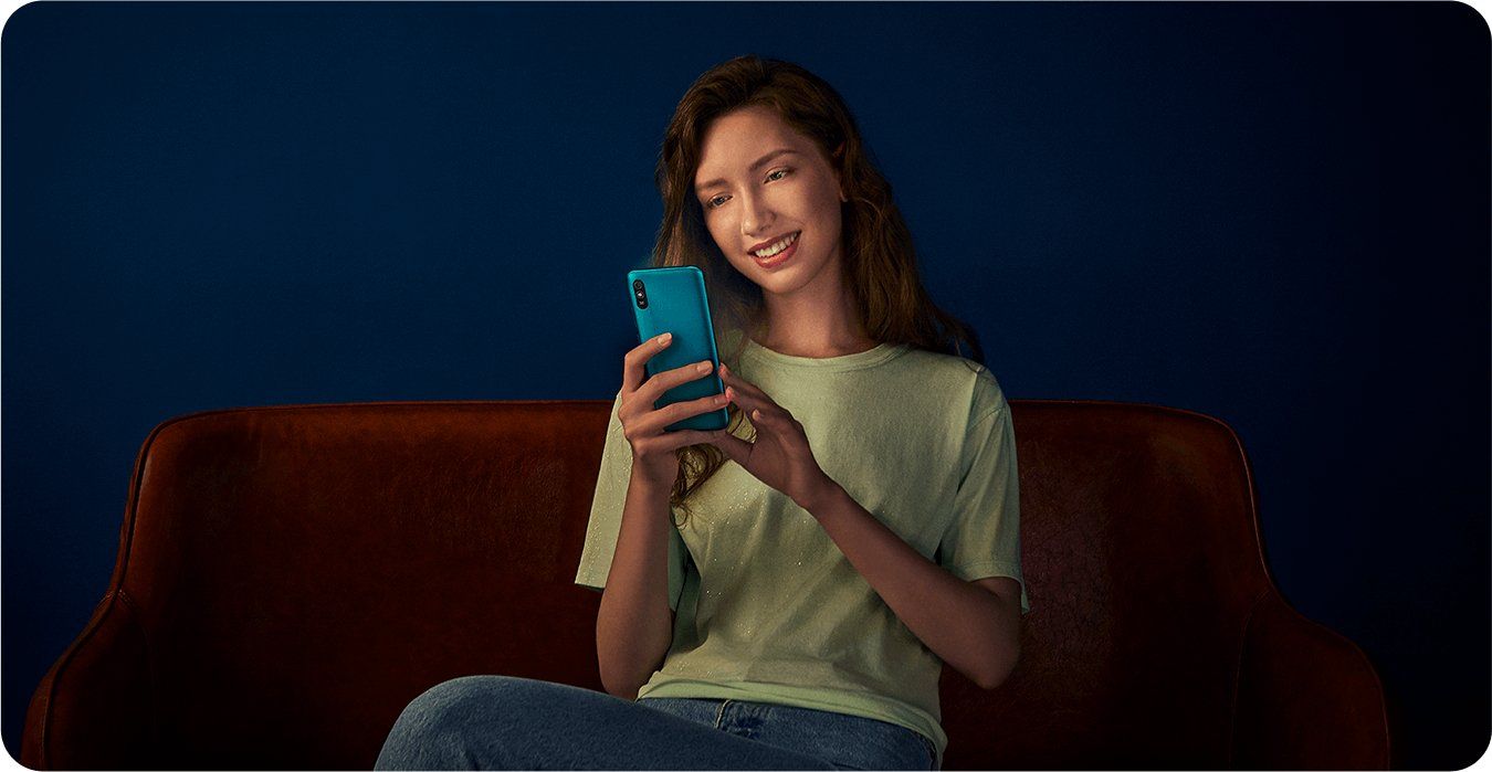 Redmi 9A Kobieta z telefonem