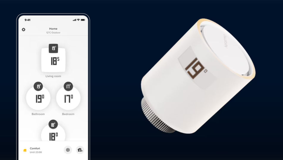 Zestaw termostat + zawór Netatmo NBU-NTH-NAV-1-LM (1)