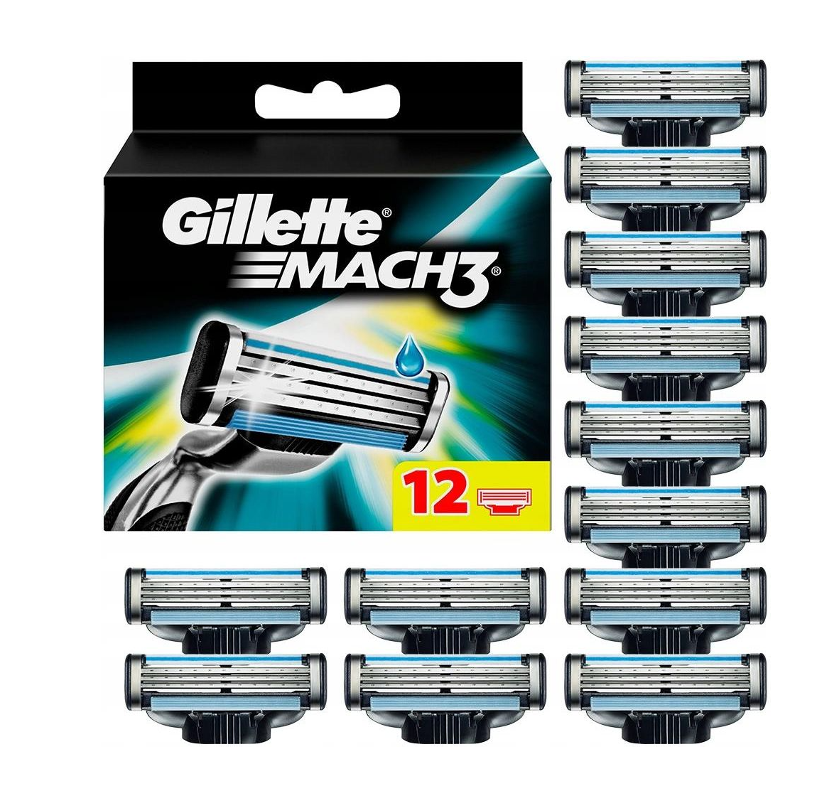 Gillette Wkłady Ostrza Mach3 12 sztuk