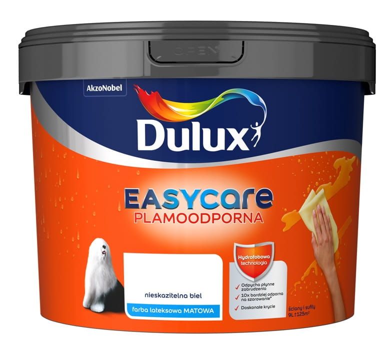 Farba Dulux EasyCare Nieskazitelna Biel 9L --2