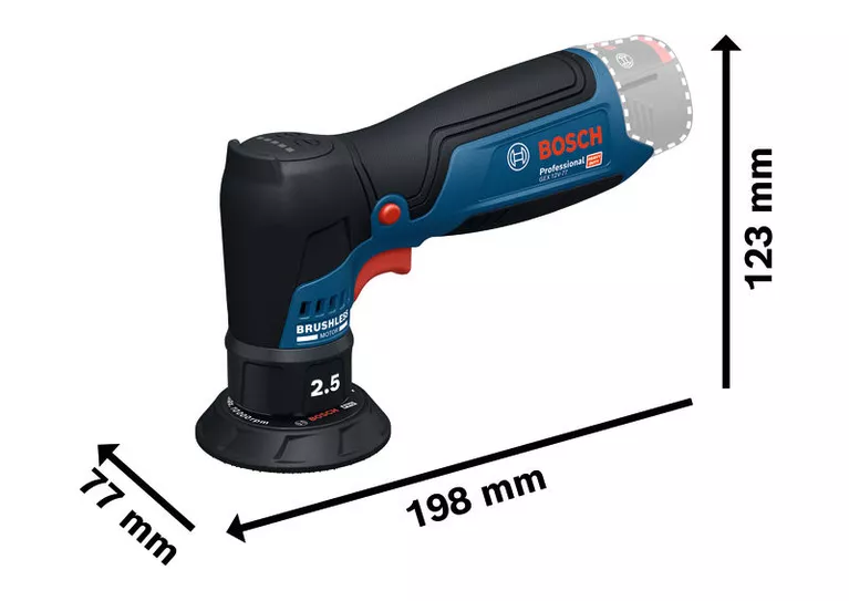 Bosch GEX 12V-77 Professional wymiary