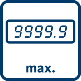 Maks. wartość pomiaru 9999,99 m