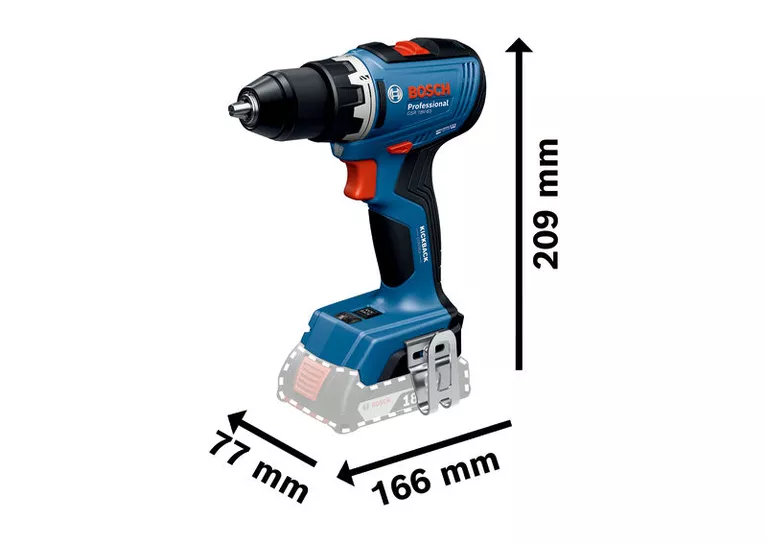 Bosch GSR 18V-65 Professional wymiary