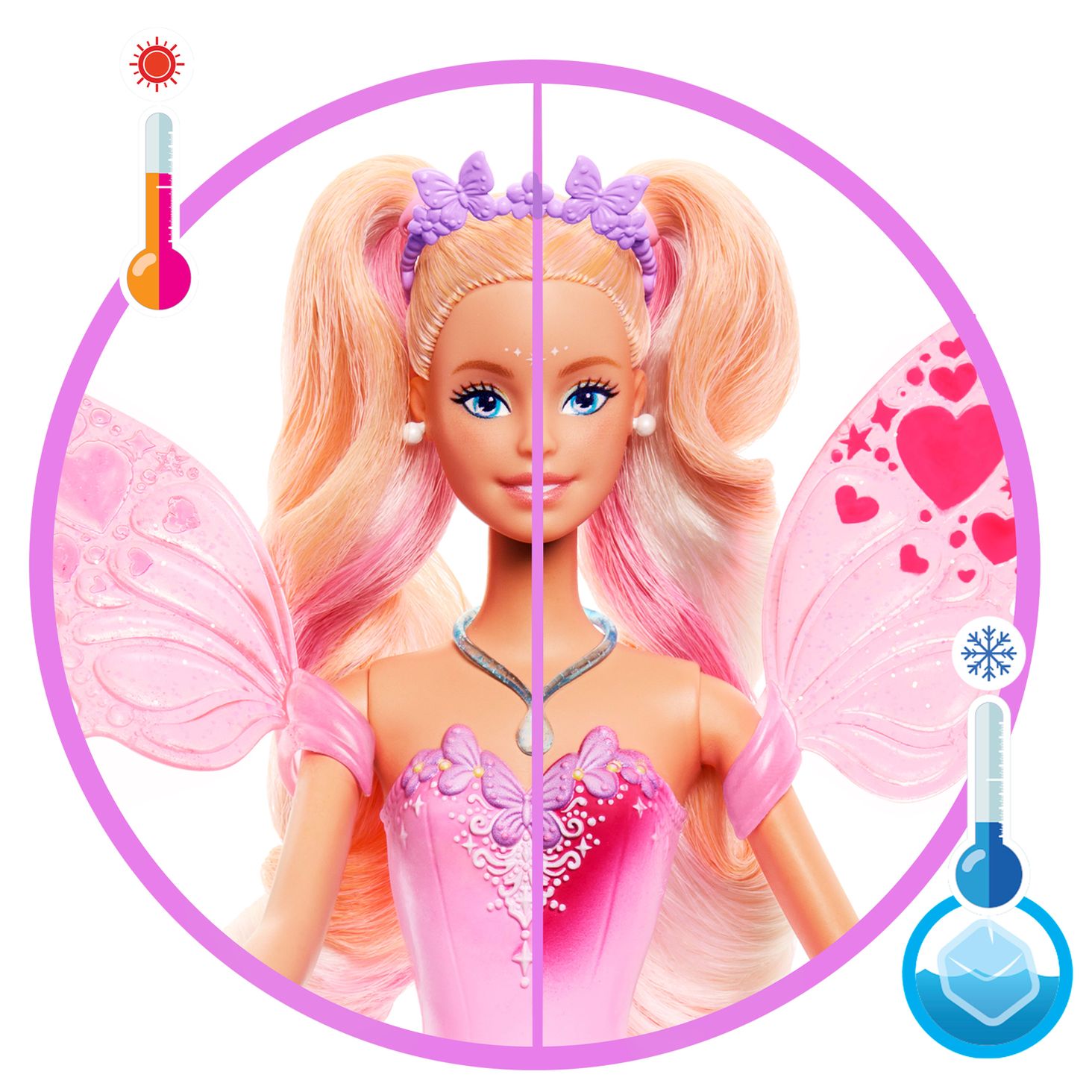 Barbie Wróżka Zmiana koloru Lalka 4