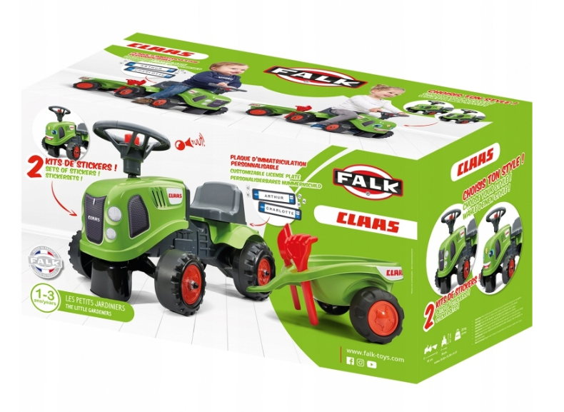 Falk Traktor Claas Z Kierownicą I Przyczepą -1