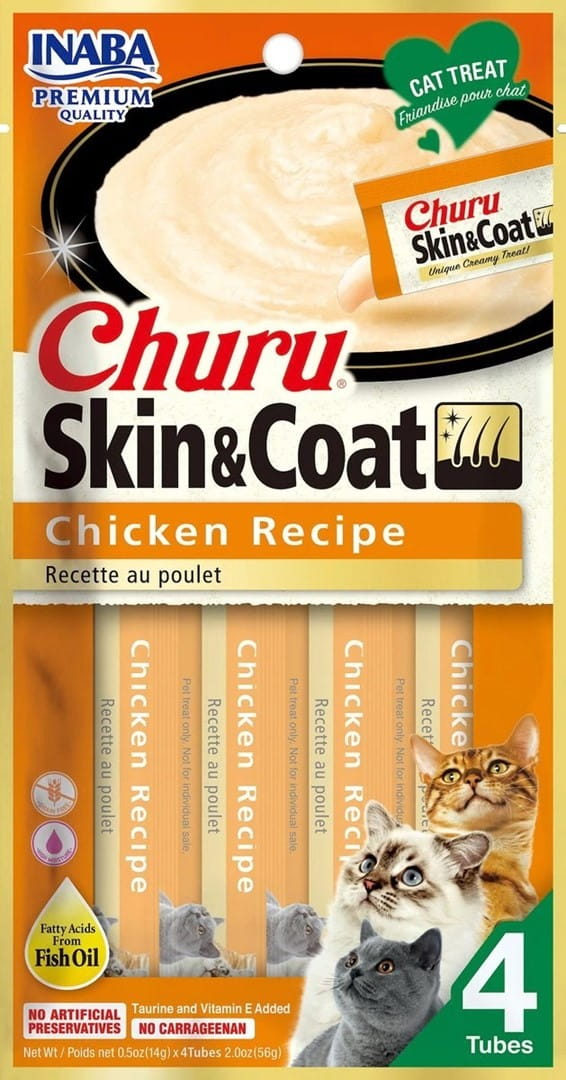 Inaba Cat Churu Skin & Coat Kurczak 4x14g