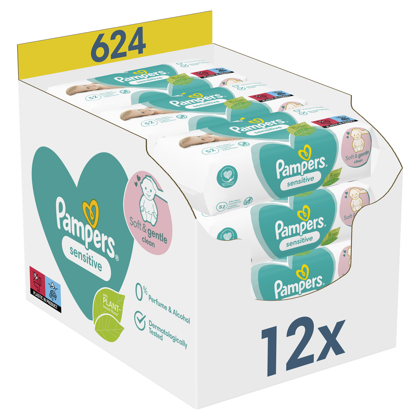 Pampers Sensitive Chusteczki nawilżane dla dzieci 12x52 szt.