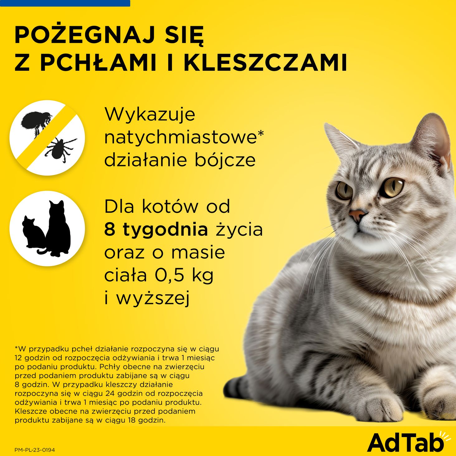 Elanco AdTab Cat 0,5-2 kg - dla kotów od 8 tygodnia