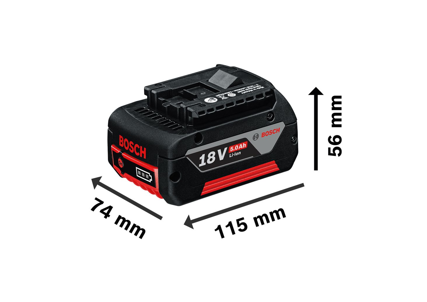 Bosch GBA 18V 5.0AH Professional wymiary