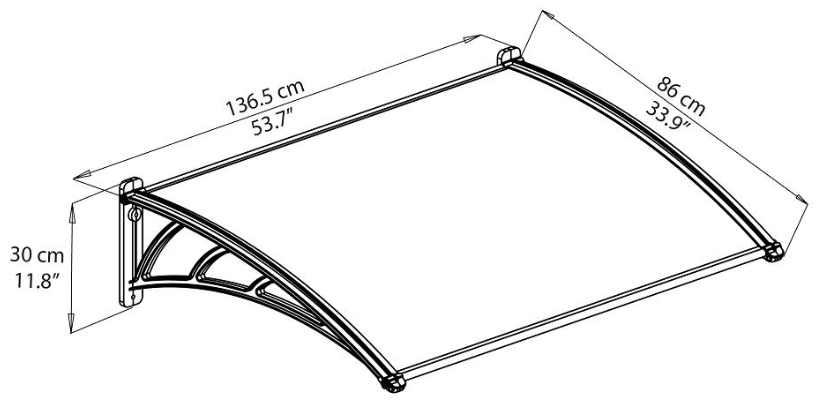 Palram Aluminiowe zadaszenie drzwi Neo 1,35m - 3