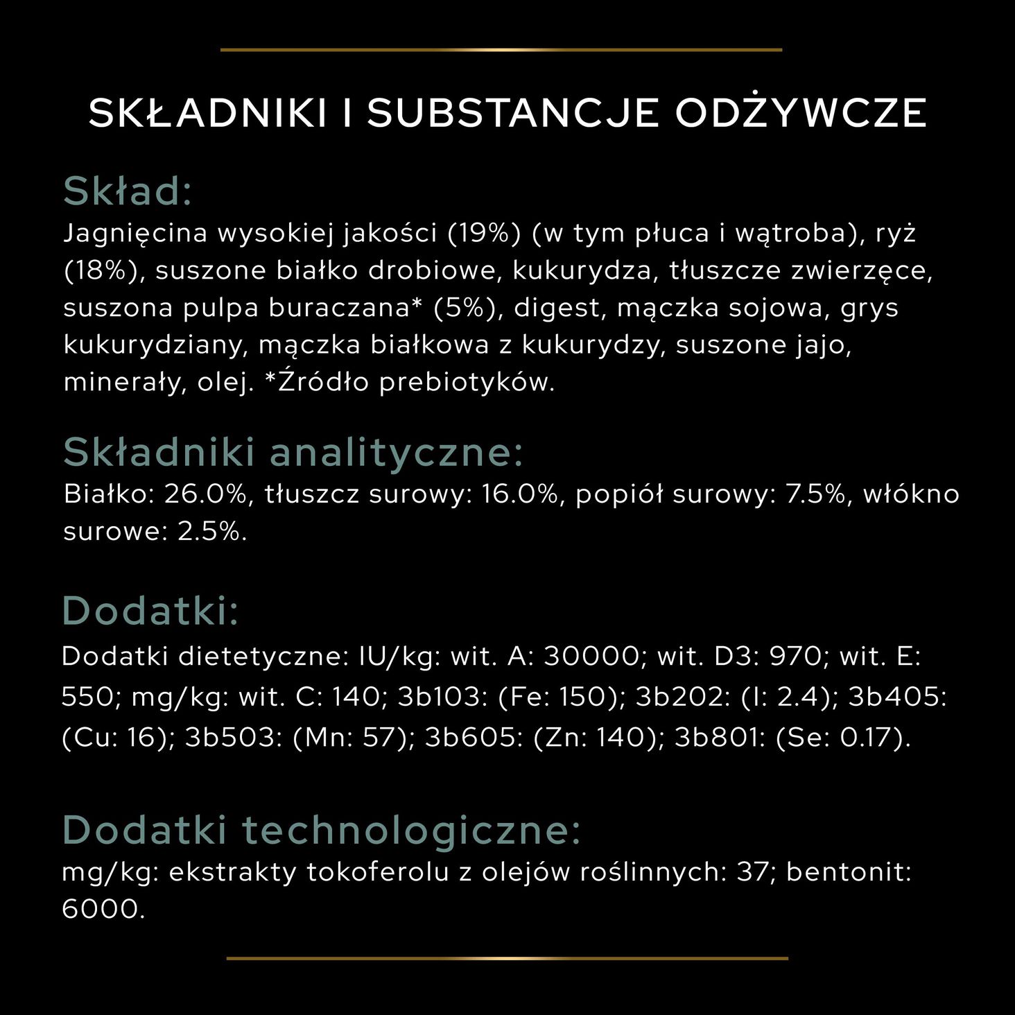 Medium Adult Sensitive Digestion Jagnięcina skład