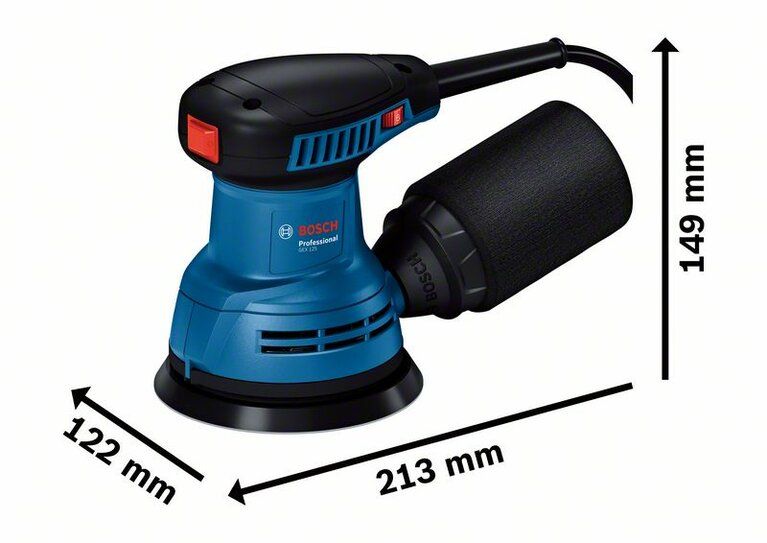 Bosch GEX 125 Professional wymiary