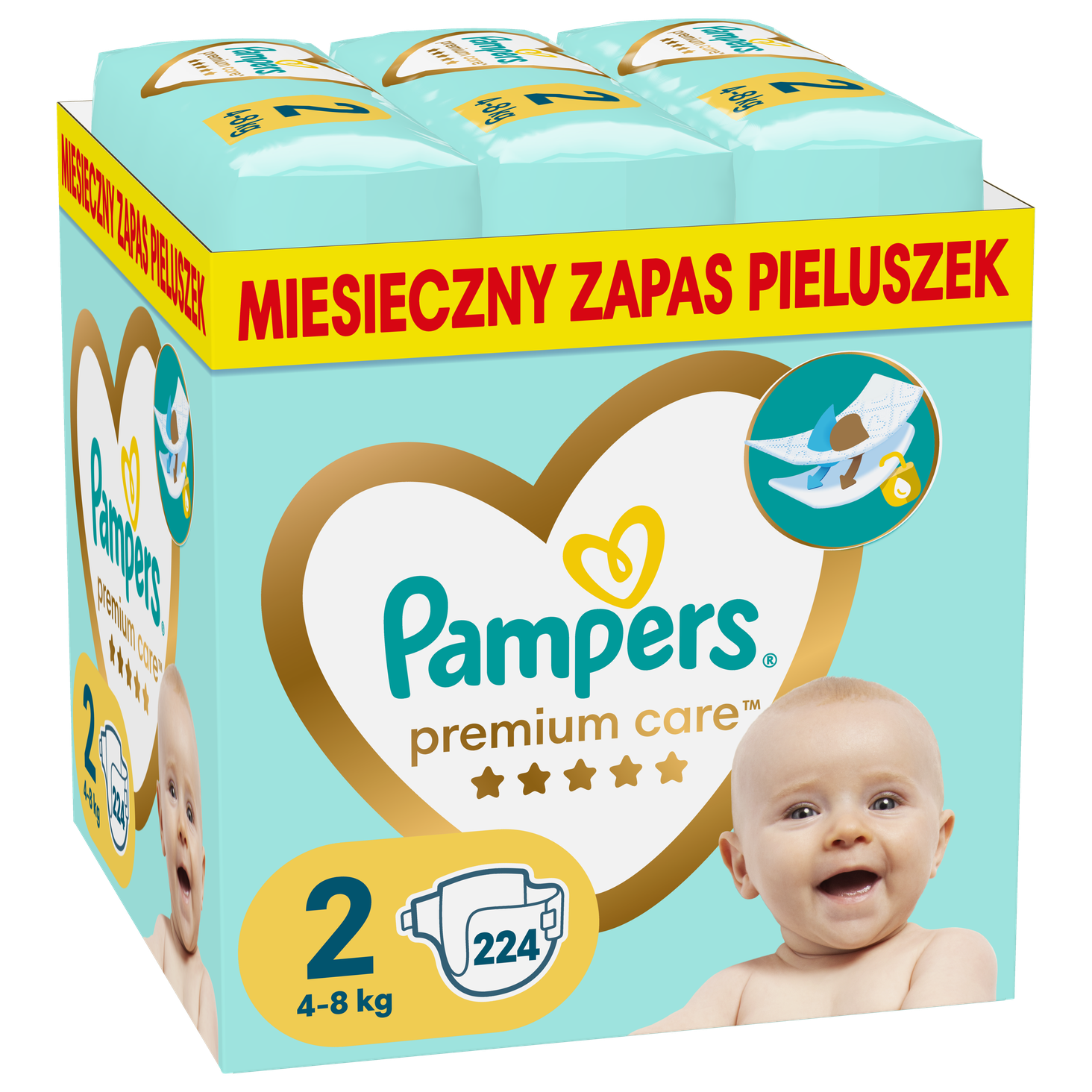 Pampers Premium Care rozmiar 2, 224 sztuk, 4kg-8kg