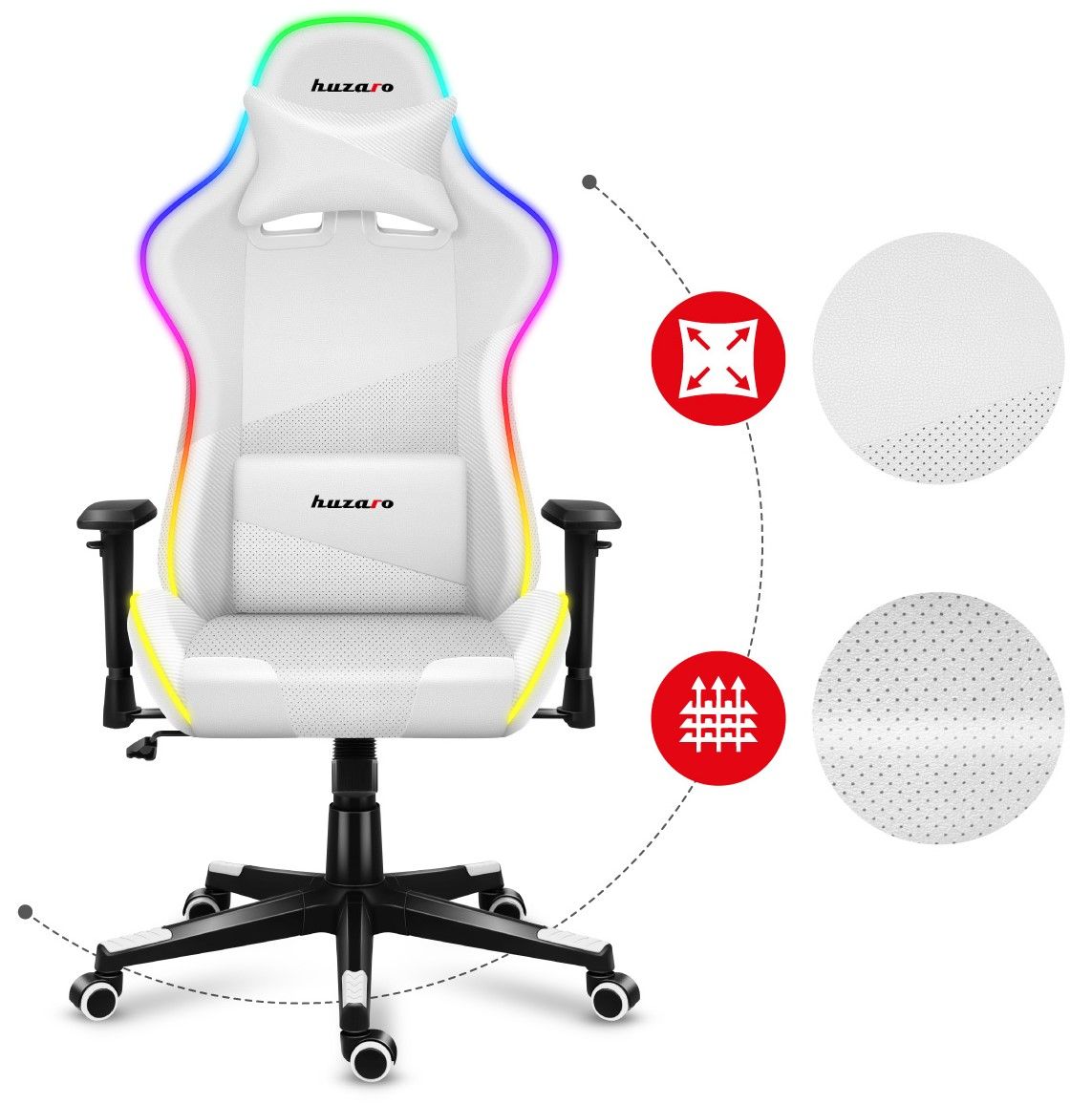 Huzaro Force 6.2 RGB Led White - 3