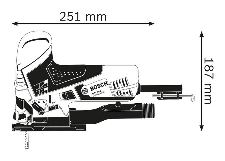 Bosch GST 90 E Professional wymiary