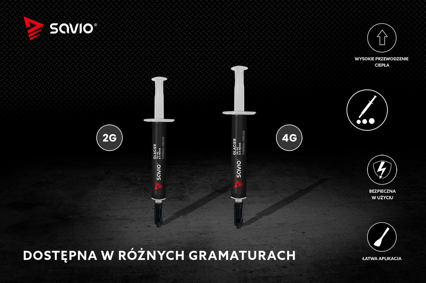 Savio Pasta termoprzewodząca Glacier 13,5W/m-K 4g (TG-03)