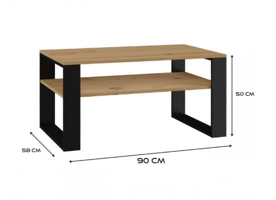 Topeshop Syolik Kawowy Dąb Artisant Czarny-4