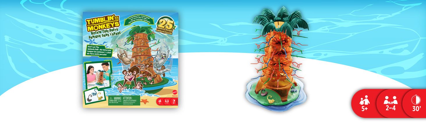 Mattel Gry Spadające małpki Zabawa na drzewie HTW65 3