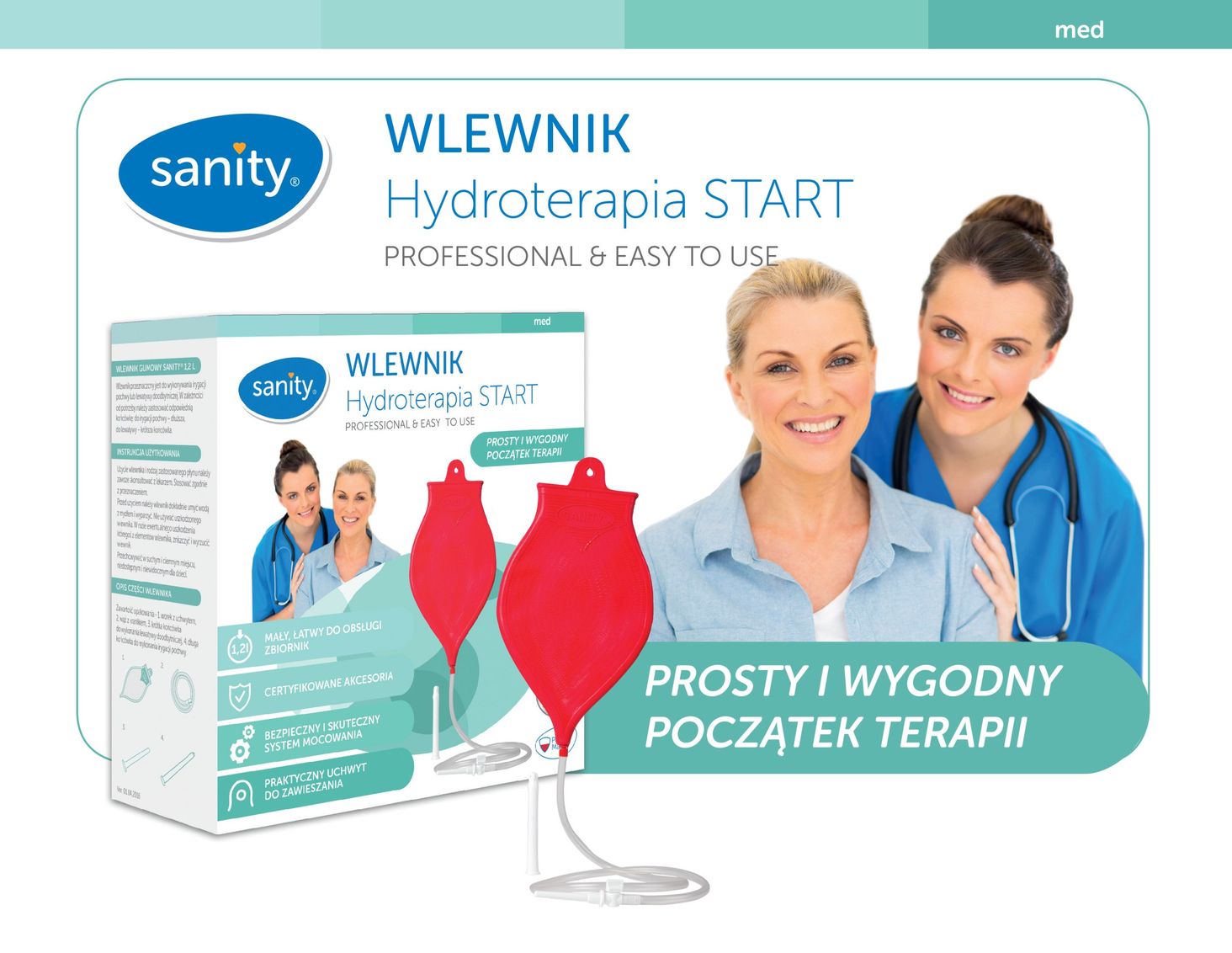 Drobne Akcesoria Medyczne Sanity Wlewnik Hydroterapia START 1 2l Gumowy