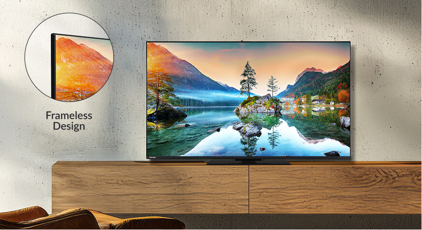 Toshiba 43UV3463DG - bezramkowy design