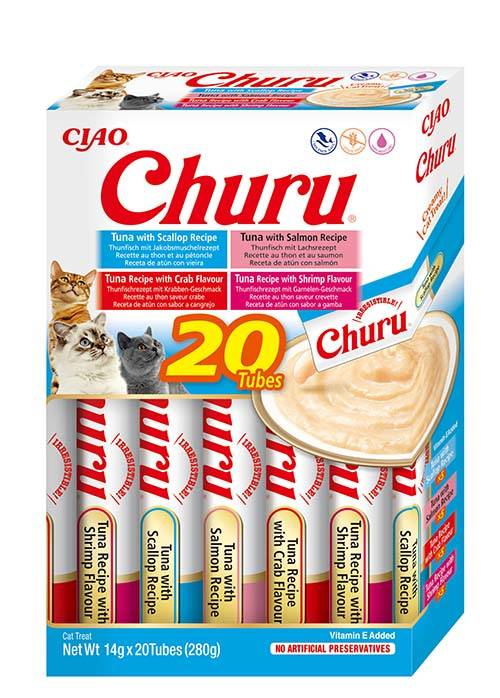 Inaba Cat Churu Mix z Tuńczykiem i owocami morza 20x14g