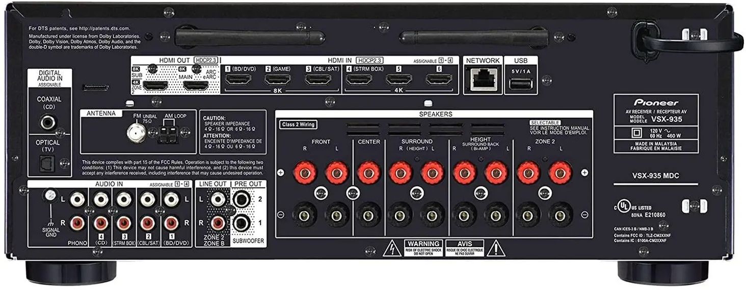Pioneer VSX-935 Czarny_złącza