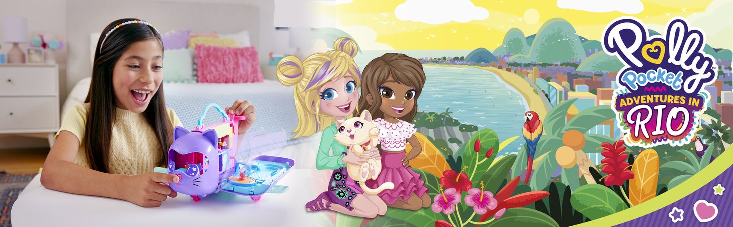 Mattel Polly Pocket Kotolot Koci Samolot HWP19