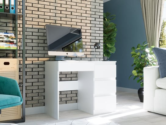 Meble Biurko Komputerowe Stolik 90Cm Białe N34
