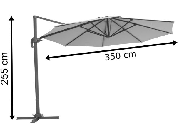 Parasol ogrodowy szary Piza 3,5m Garden Point - 1