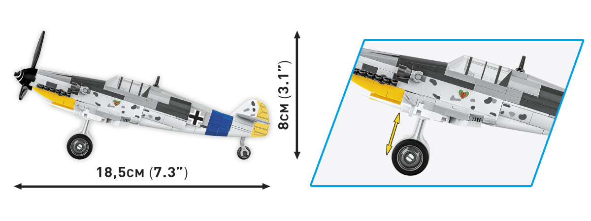 COBI Messerschmitt Bf 109 G wymiary