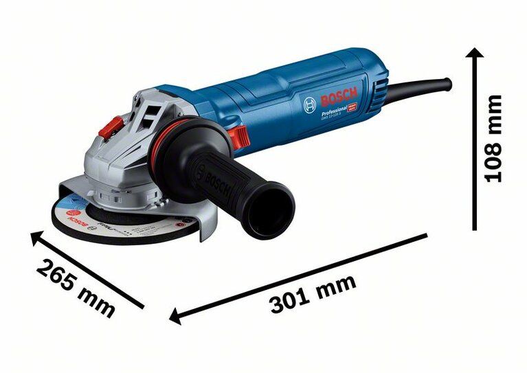 Bosch GWS 12-125 S Professional wymiary