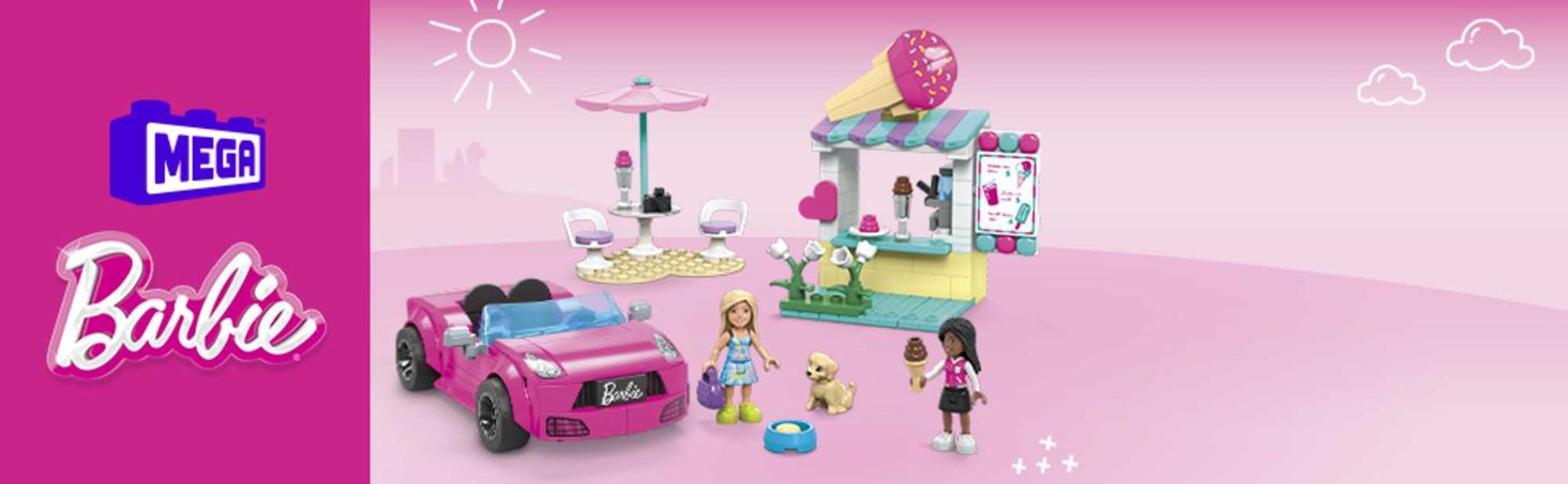 MEGA Barbie Kabriolet i stoisko z lodami Zestaw klocków
