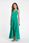 Wizytowa sukienka maxi z efektownym tyłem (Zielony, XS) - zdjęcie 1
